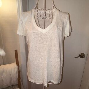 Classic White V-Neck Women's Top